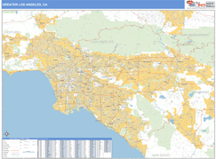 Greater Los Angeles Metro Area Digital Map Basic Style